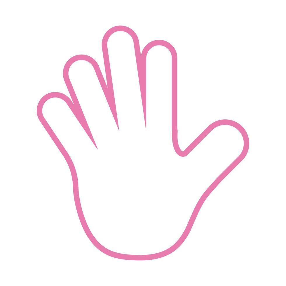 hand human stop pink line style icon vector