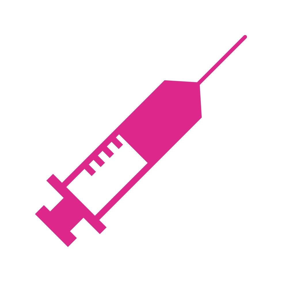 vaccine syringe silhouette style icon vector