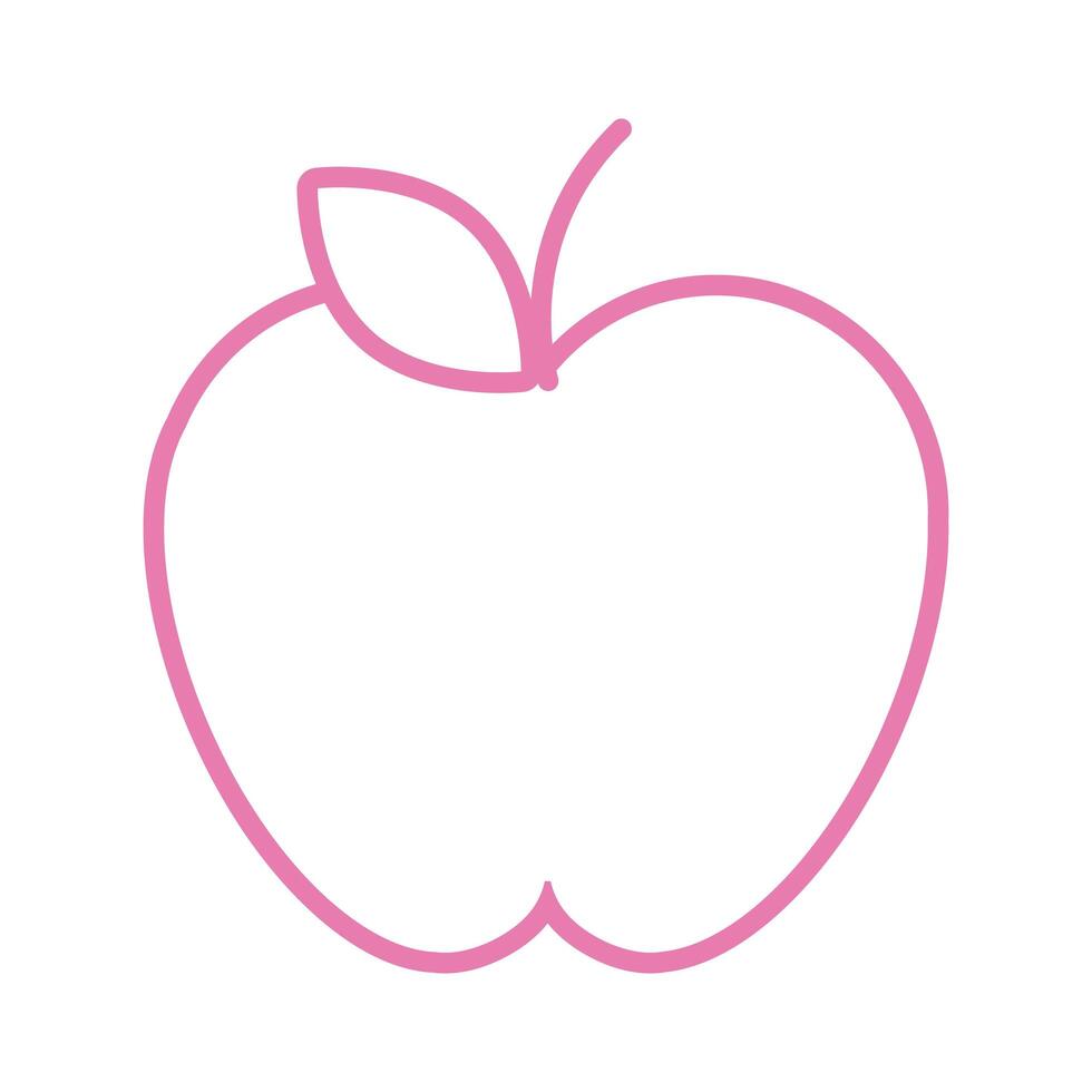 apple fresh fruit line style icon vector