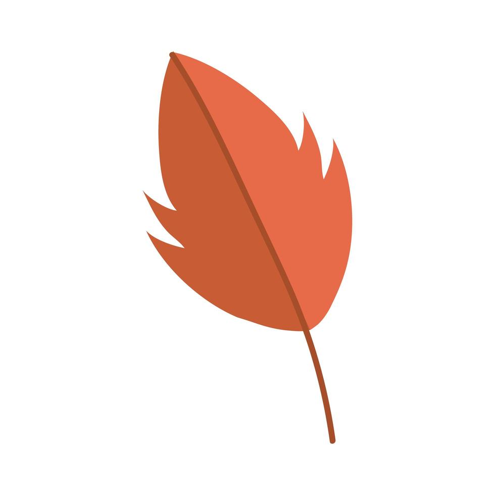 icono de estilo plano de planta de hoja de otoño vector