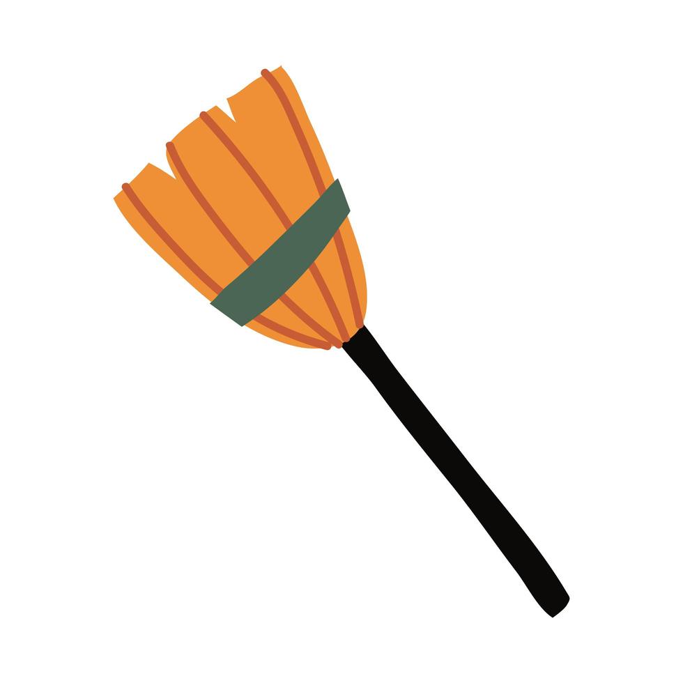 witch broom flat style icon vector