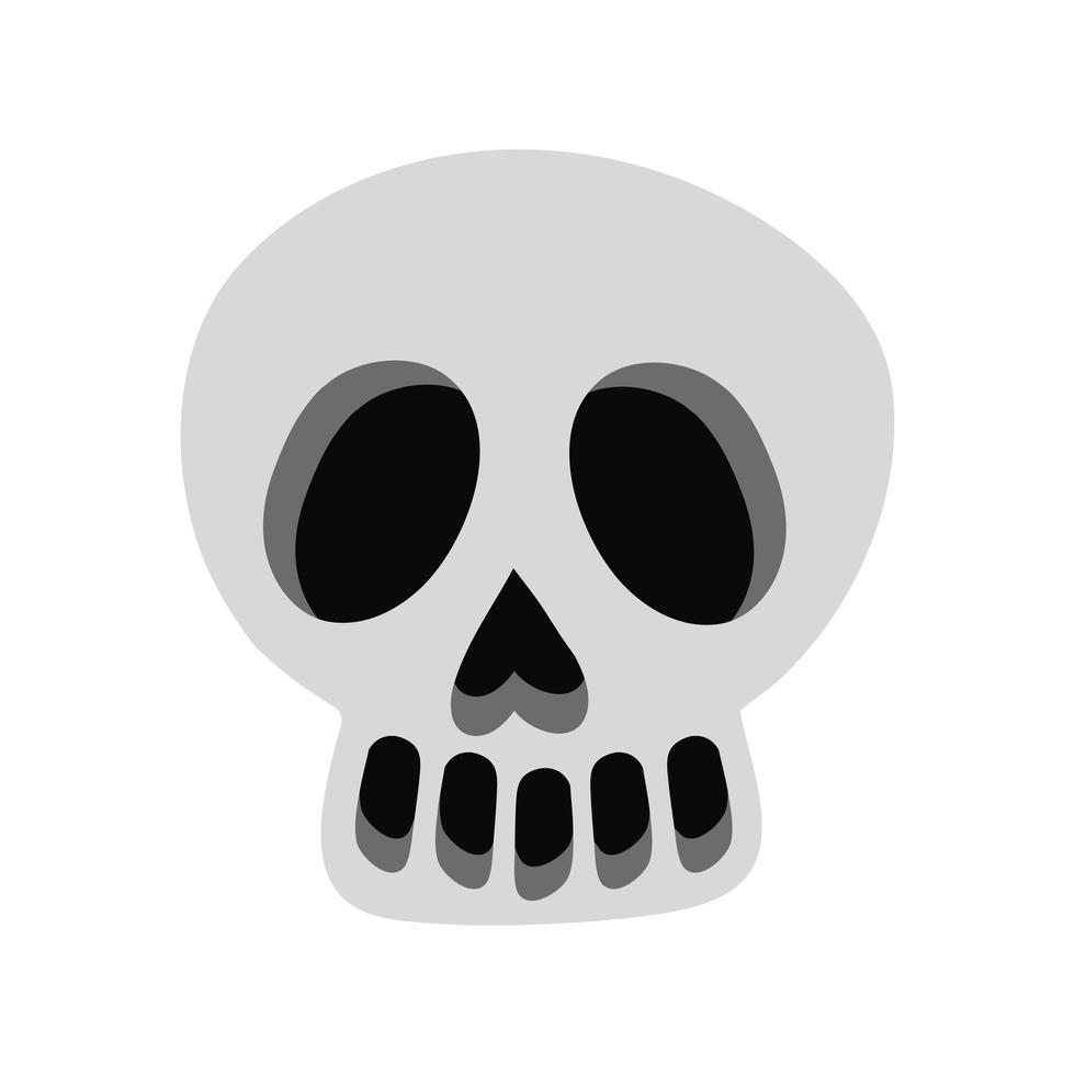 halloween head skull flat style icon vector