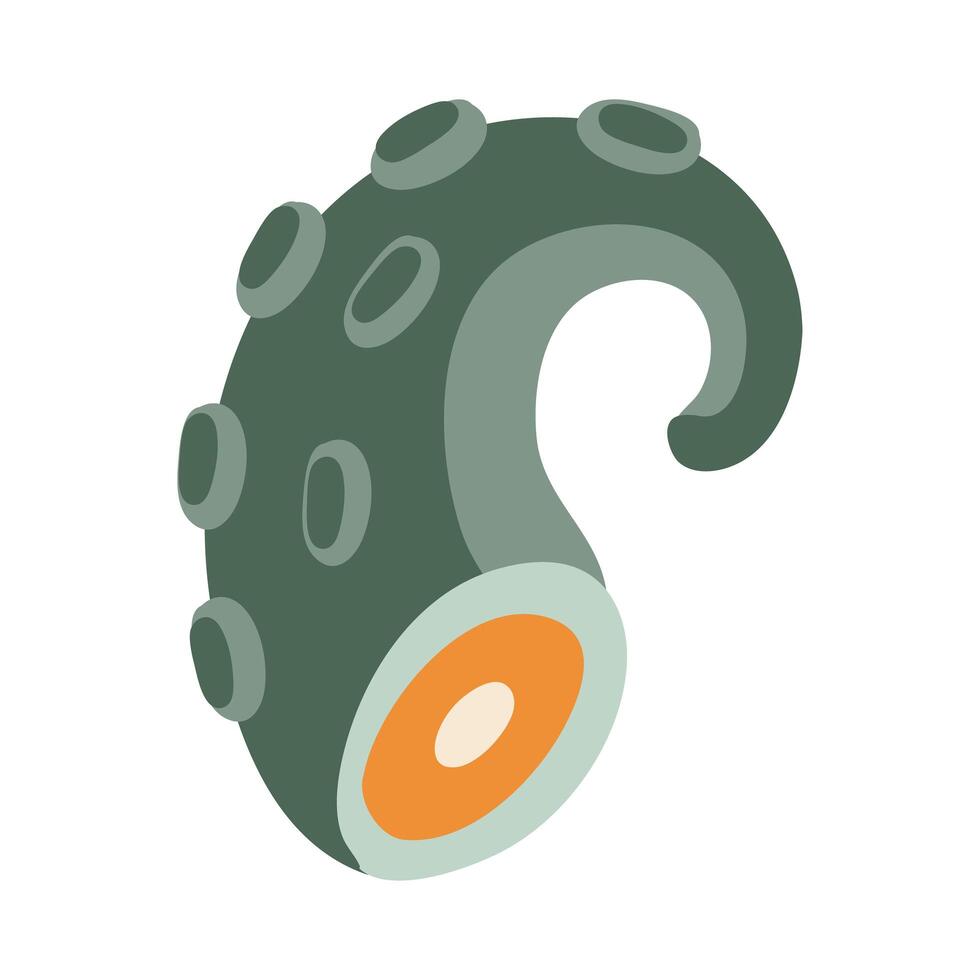 icono de estilo plano de tentáculo de pulpo vector