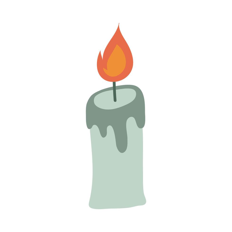 halloween candle flat style icon vector