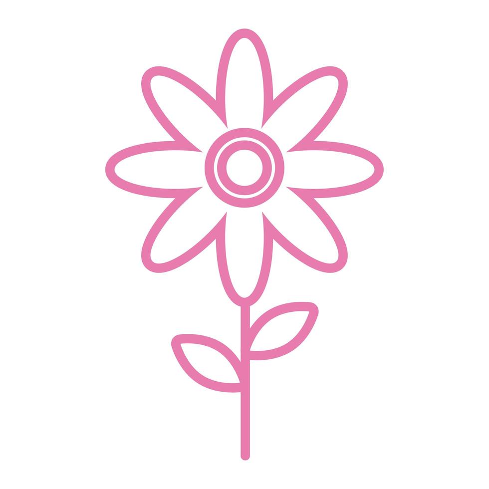 pink flower line style icon vector