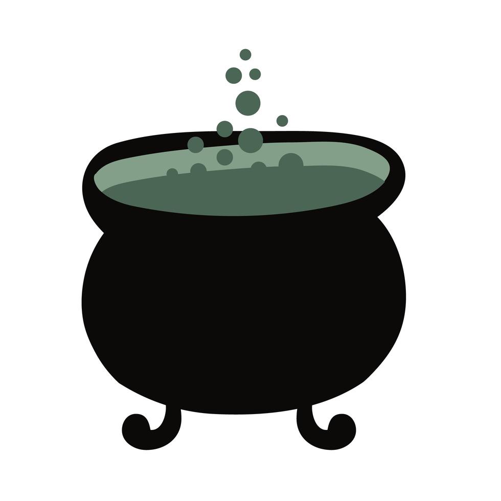 witch cauldron pot flat style icon vector