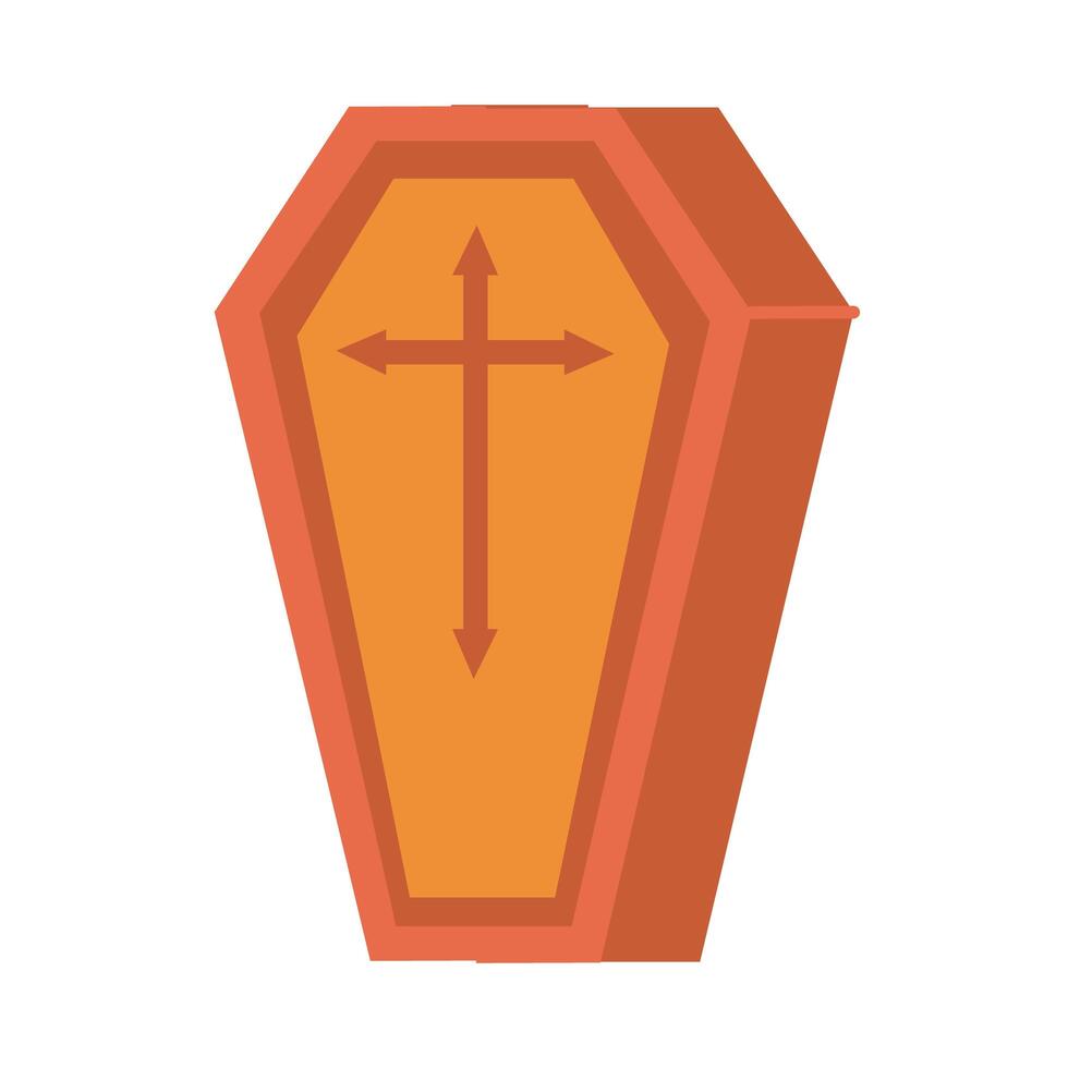 halloween coffin flat style icon vector