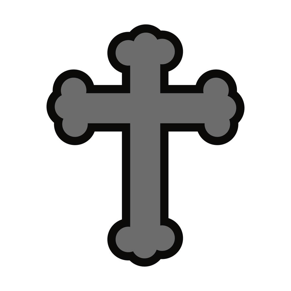 icono de estilo plano de símbolo de cruz religiosa vector