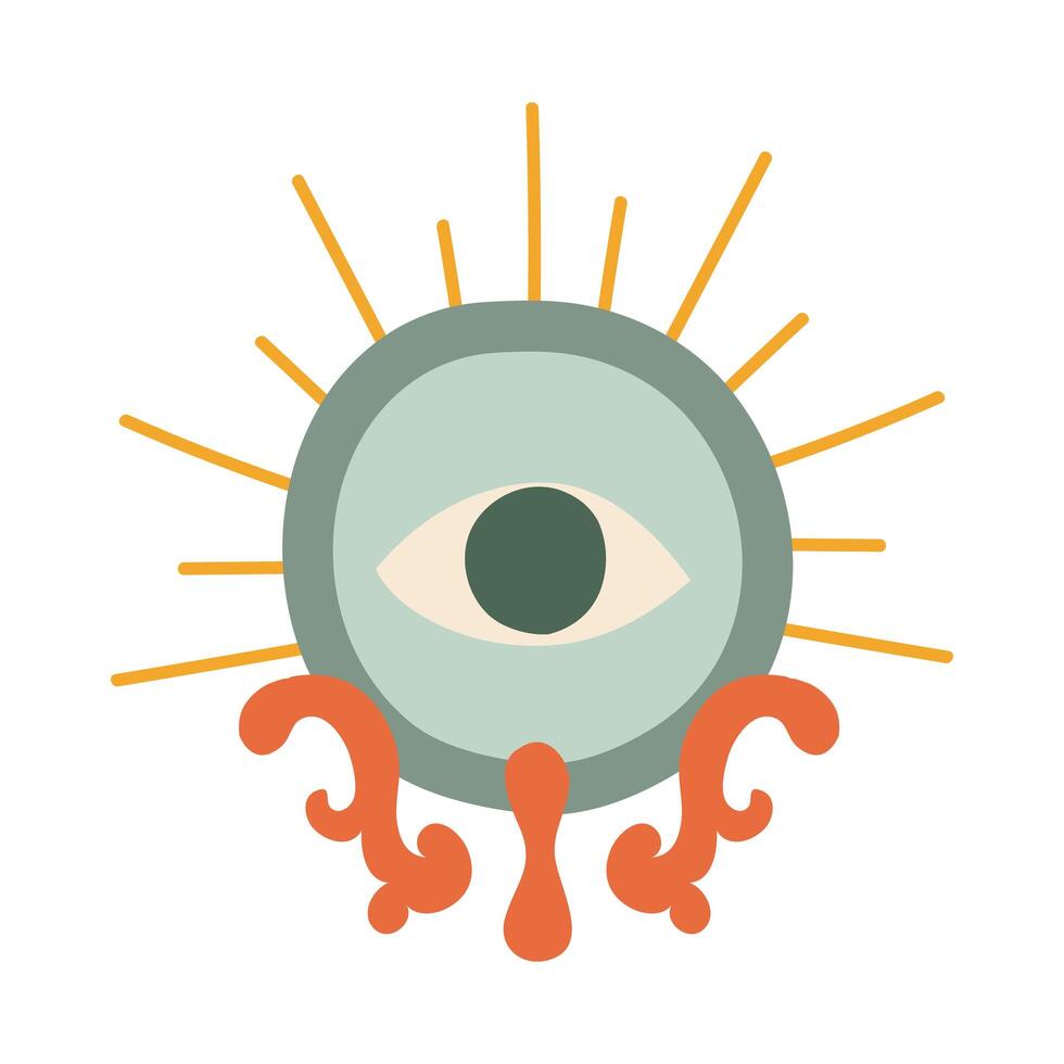 halloween eye flat style icon vector