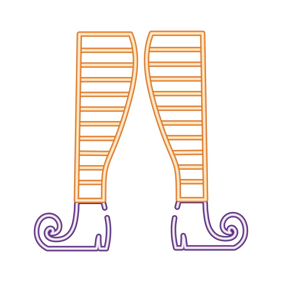witch legs with shoes neon style icon vector