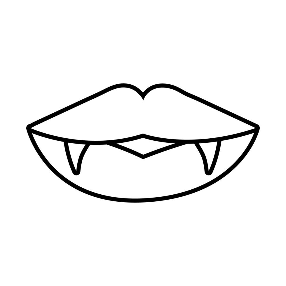 dracula mouth halloween line style icon vector