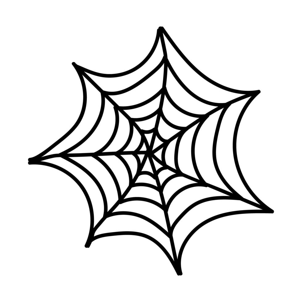 halloween spider net line style icon vector