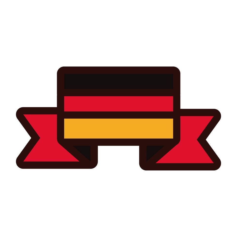 ribbon frame with germany flag oktoberfest line and fill style icon vector