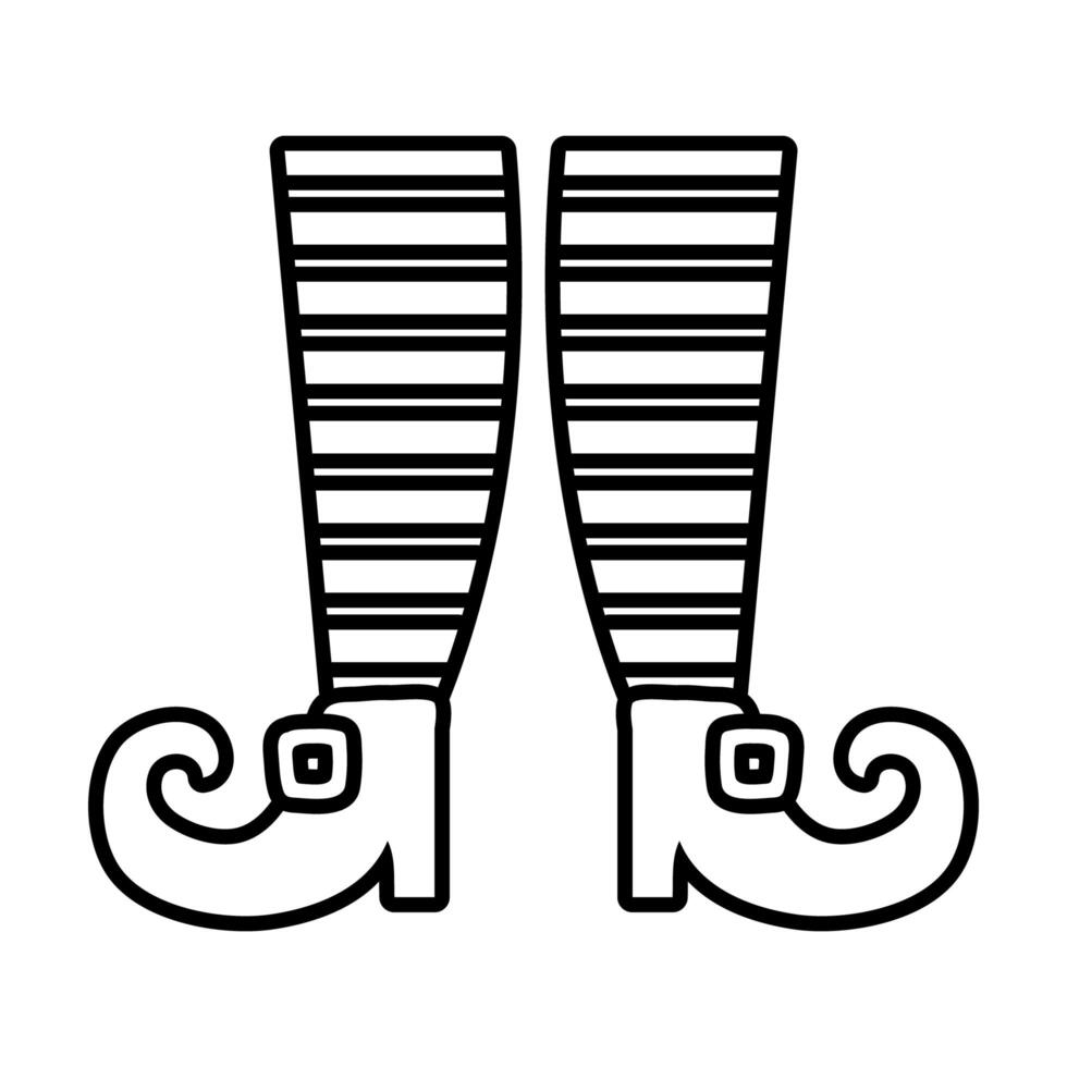 witch legs with shoes line style icon vector
