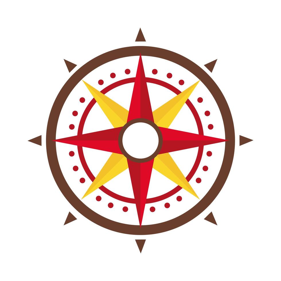 retro compass guide flat style icon vector