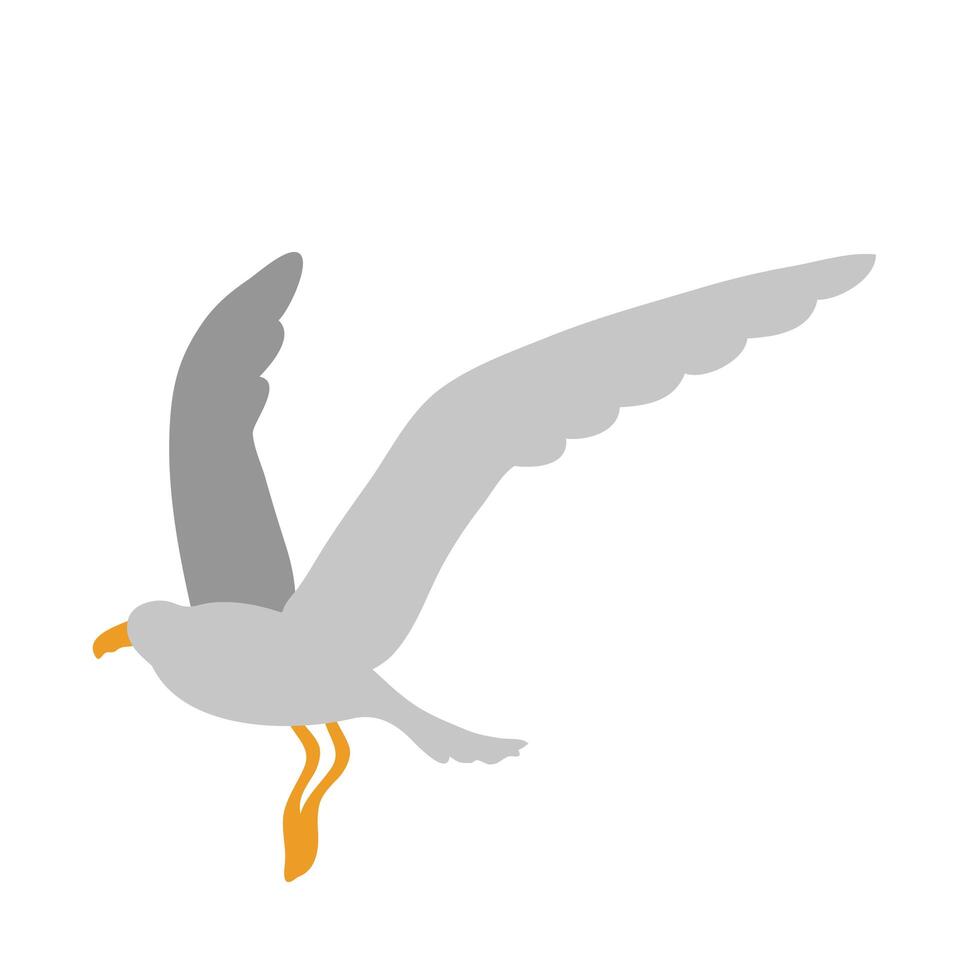 icono de estilo plano de pájaro gaviota vector