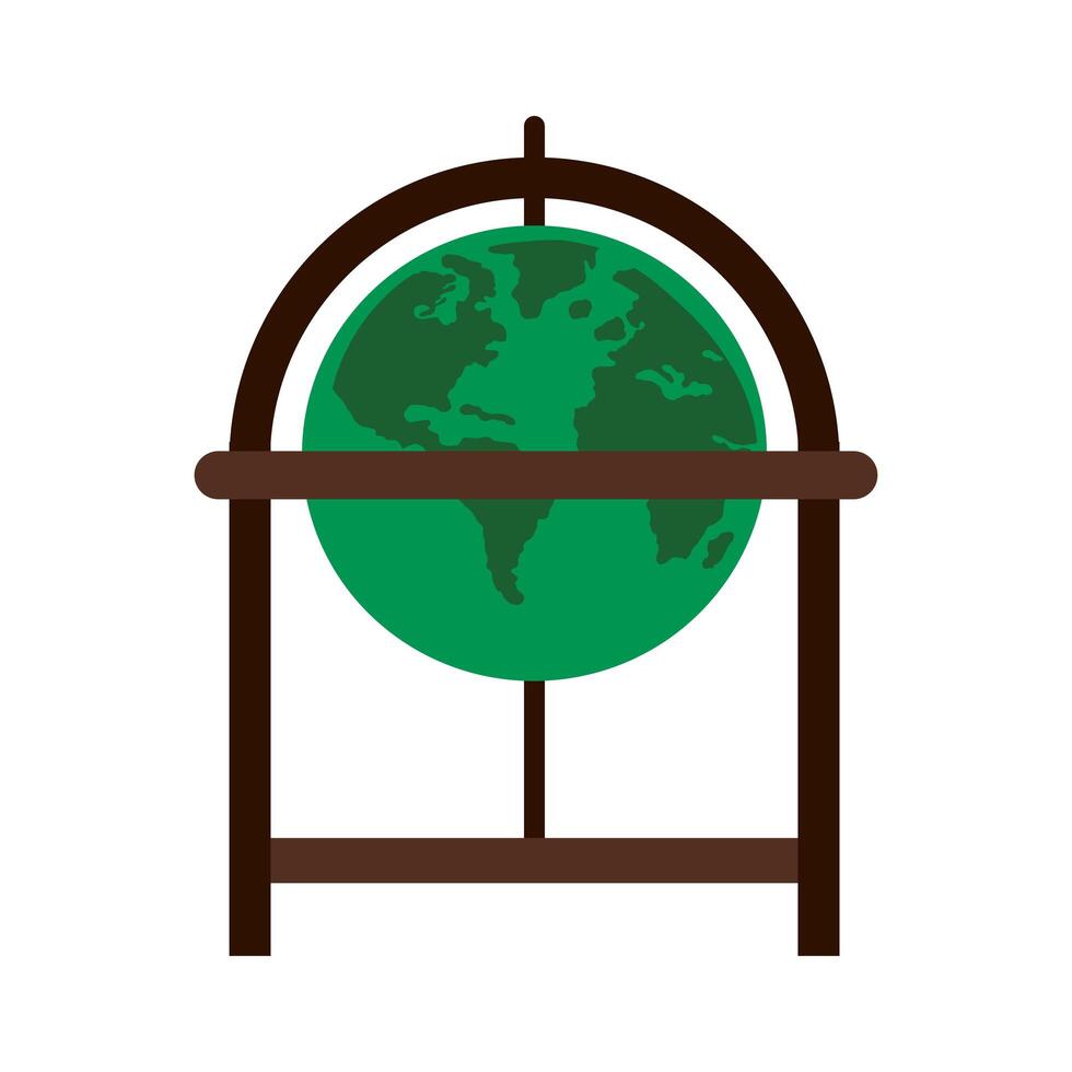 retro world map flat style vector