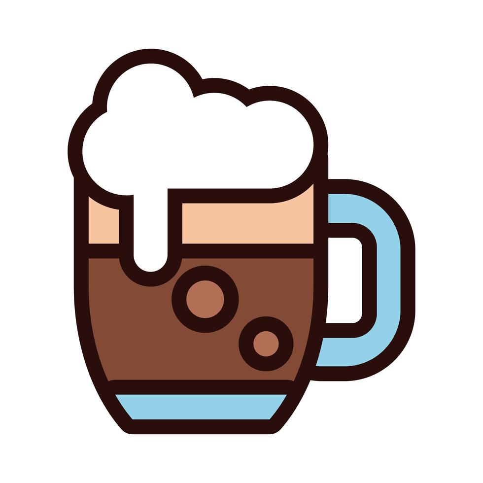 beer jar drink line and fill icon vector