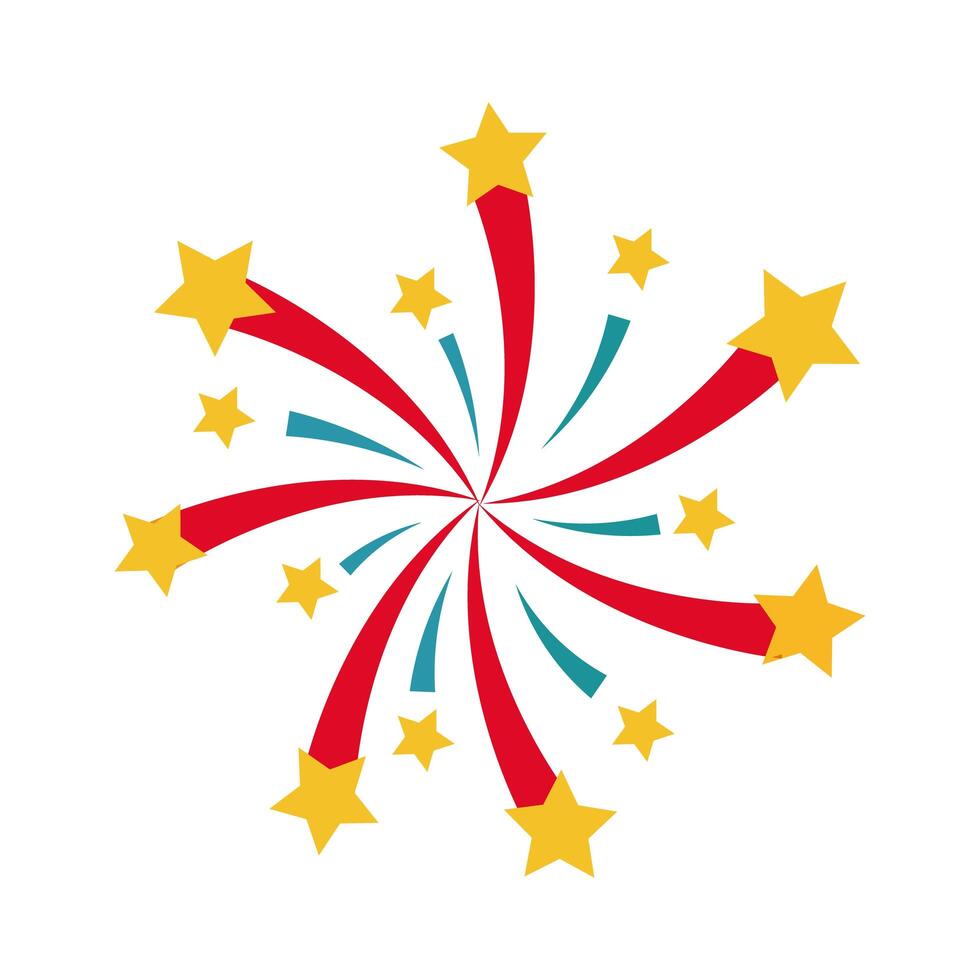 fireworks splash stars flat style icon vector