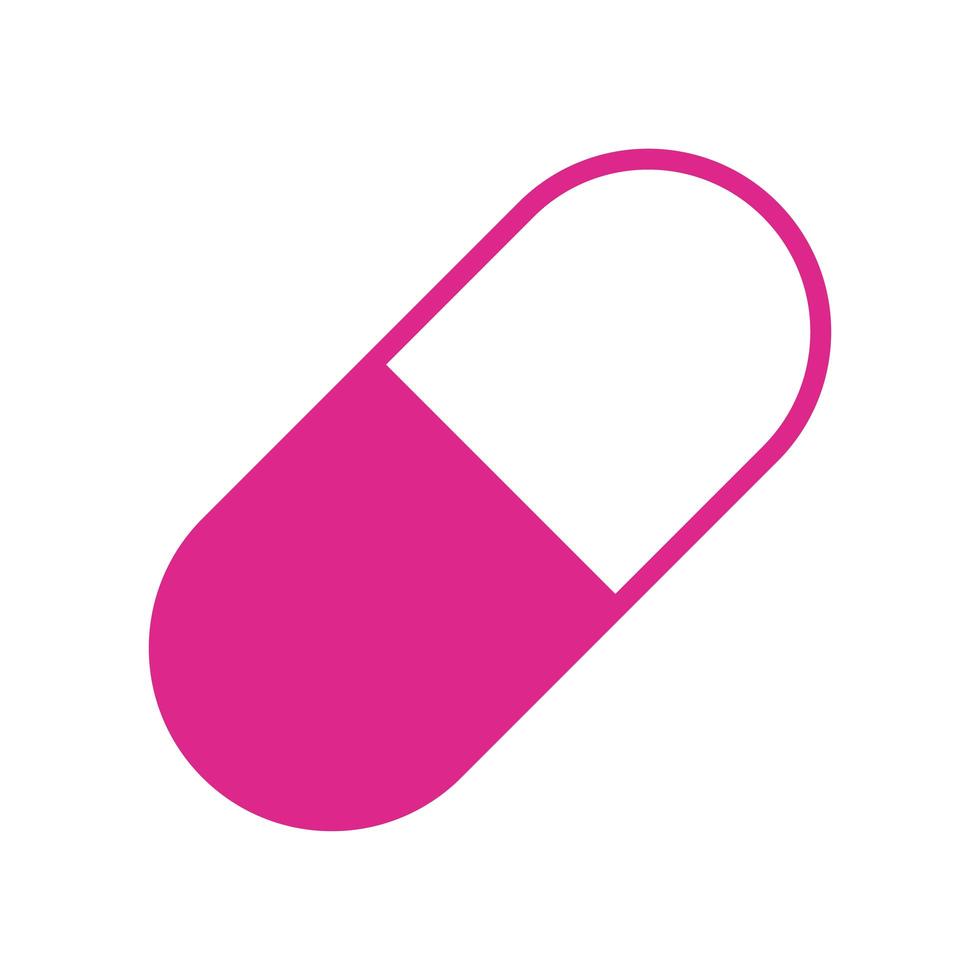 medicine capsule silhouette style icon vector