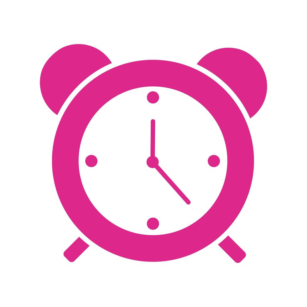 icono de estilo de silueta de reloj despertador vector