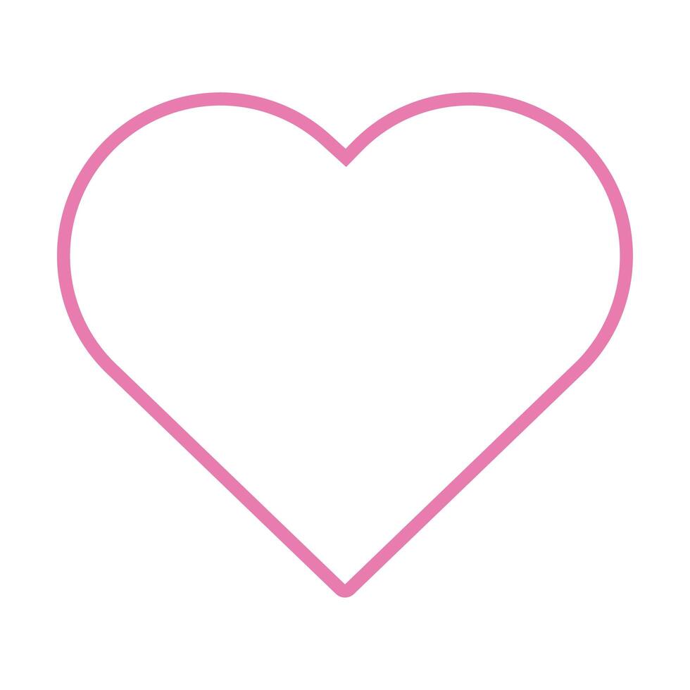 pink heart line style icon vector