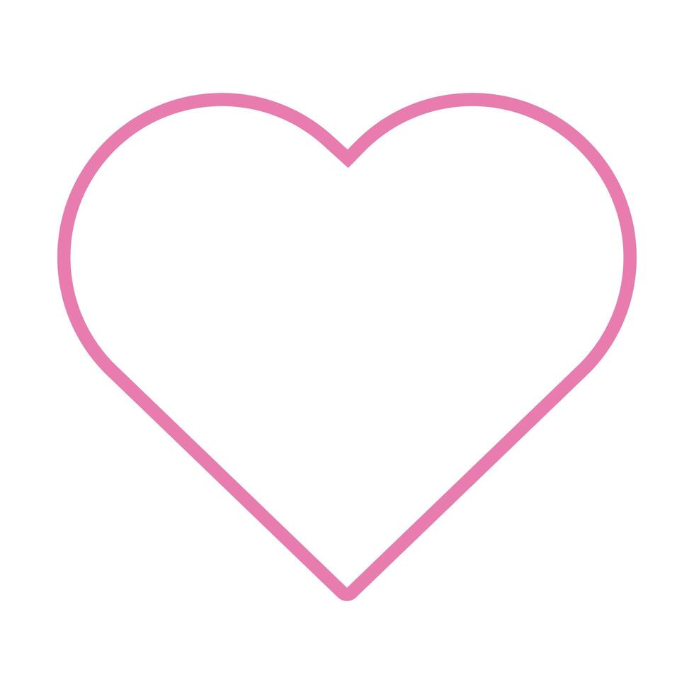 pink heart line style icon vector