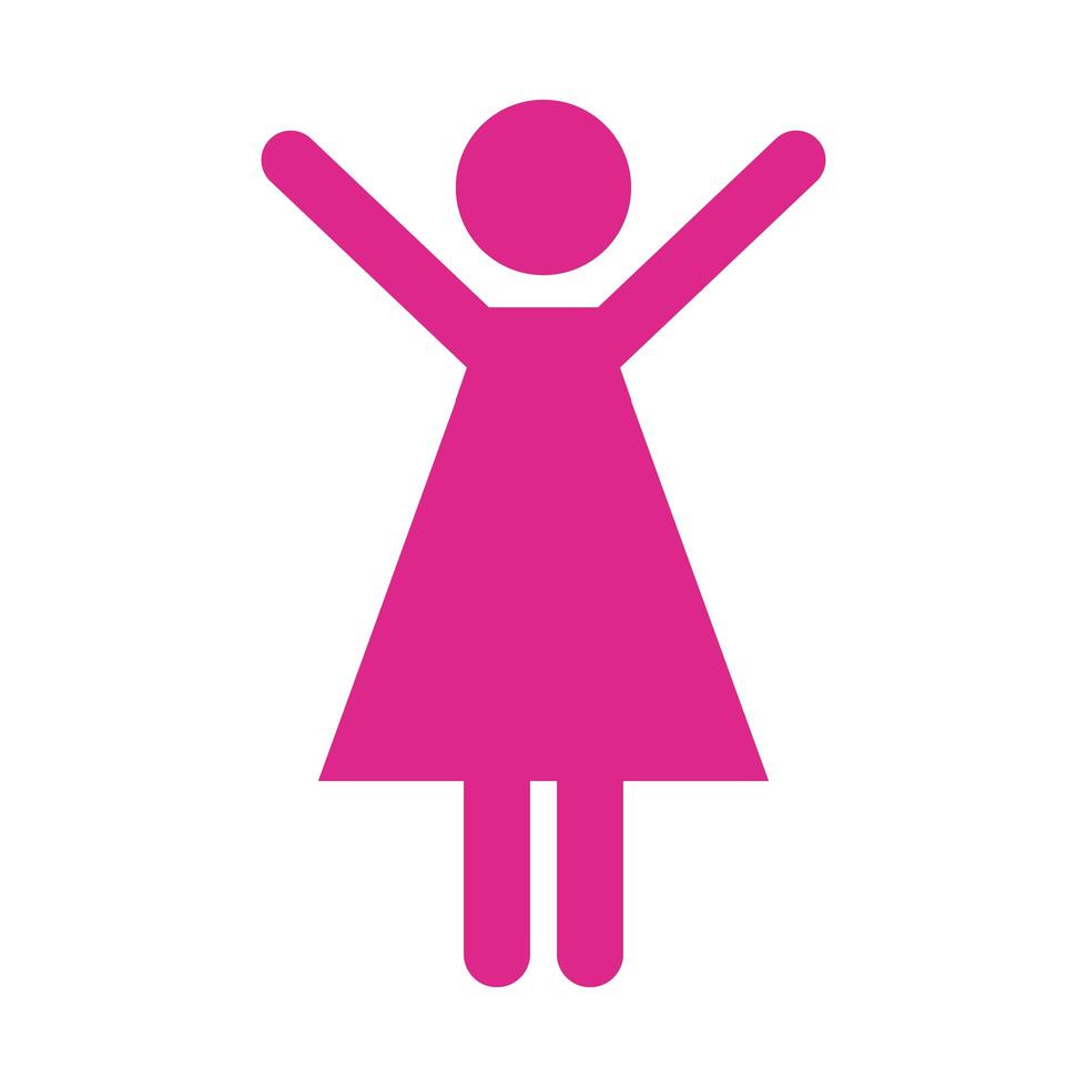 pink woman figure silhouette style vector