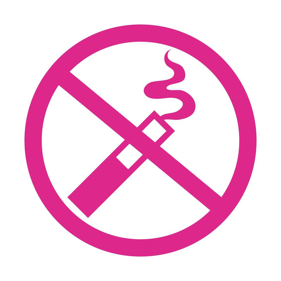 dont smoke cigarretes silhouette style icon vector