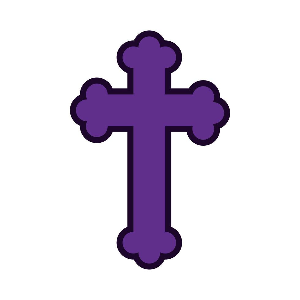 religious cross symbol flat style icon vector