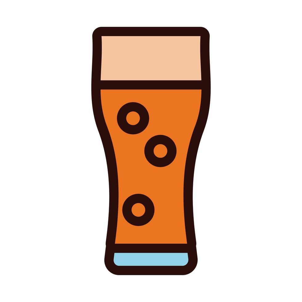 vaso de cerveza, bebida, oktoberfest, línea, y, relleno, estilo, icono vector