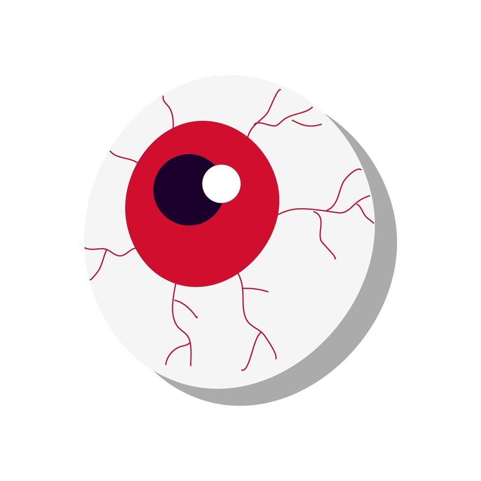 icono de estilo plano de ojo de halloween vector