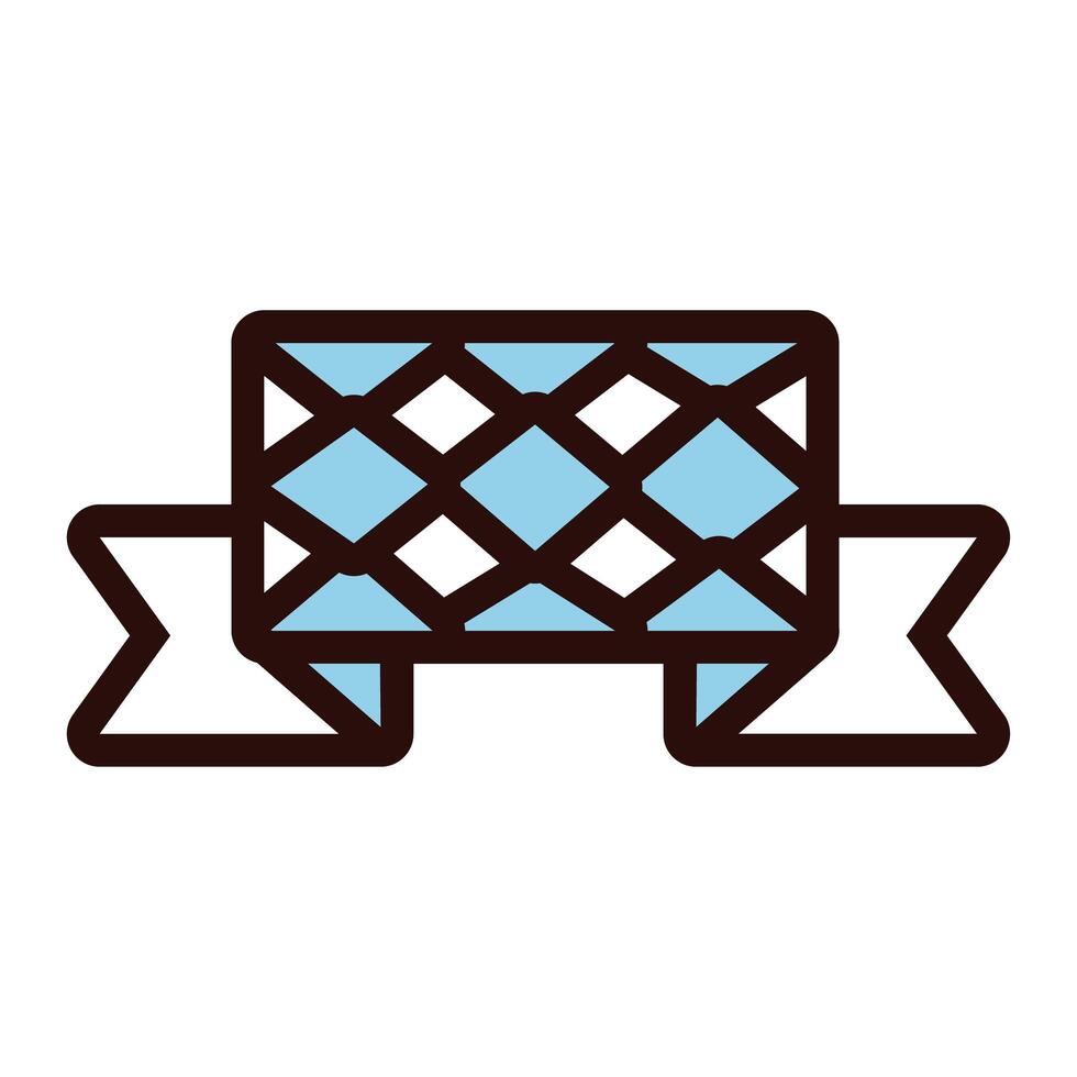 ribbon frame with oktoberfest flag line and fill style icon vector