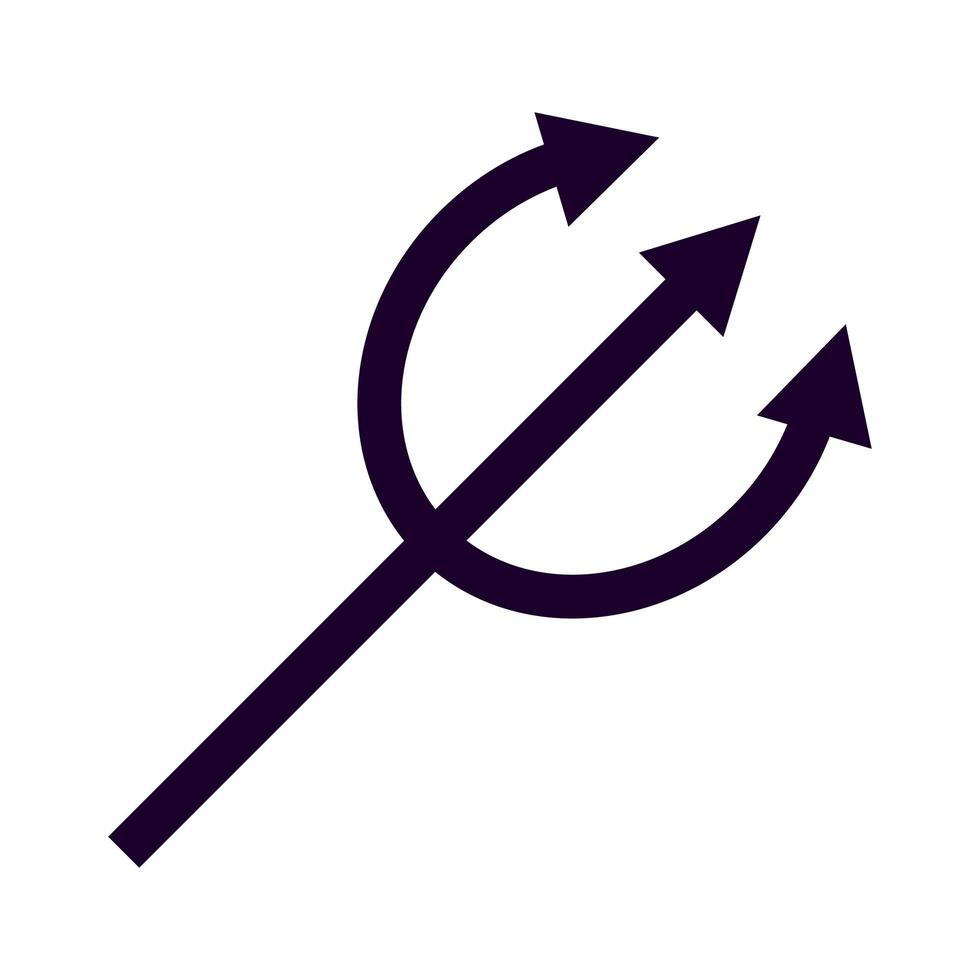 devil trydent fork flat style icon vector