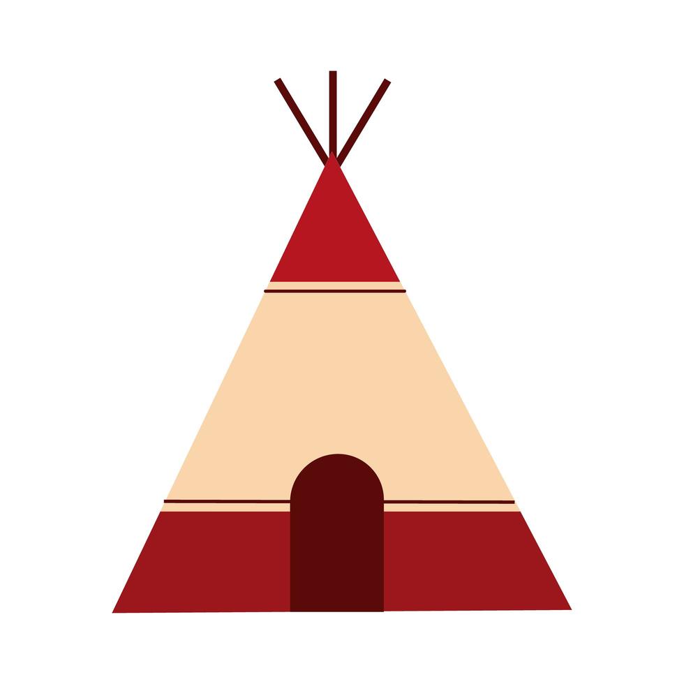 icono de estilo plano de cabaña nativa americana vector