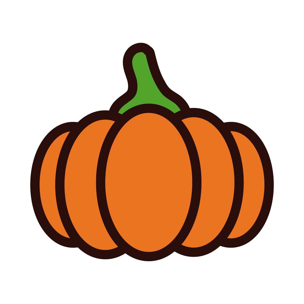 línea de fruta de calabaza y estilo de relleno vector