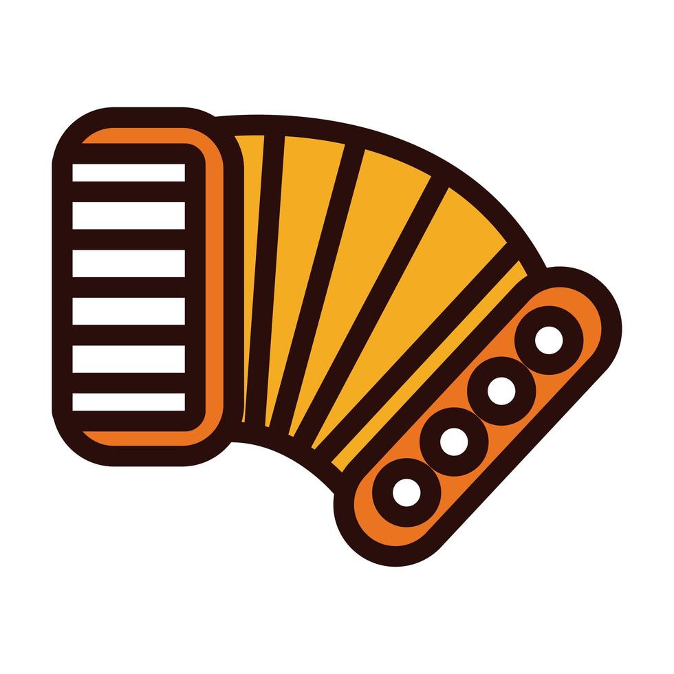 accordion musical instrument line and fill style icon vector