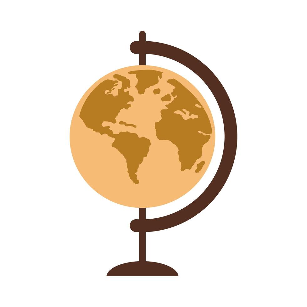 retro world map flat style icon vector