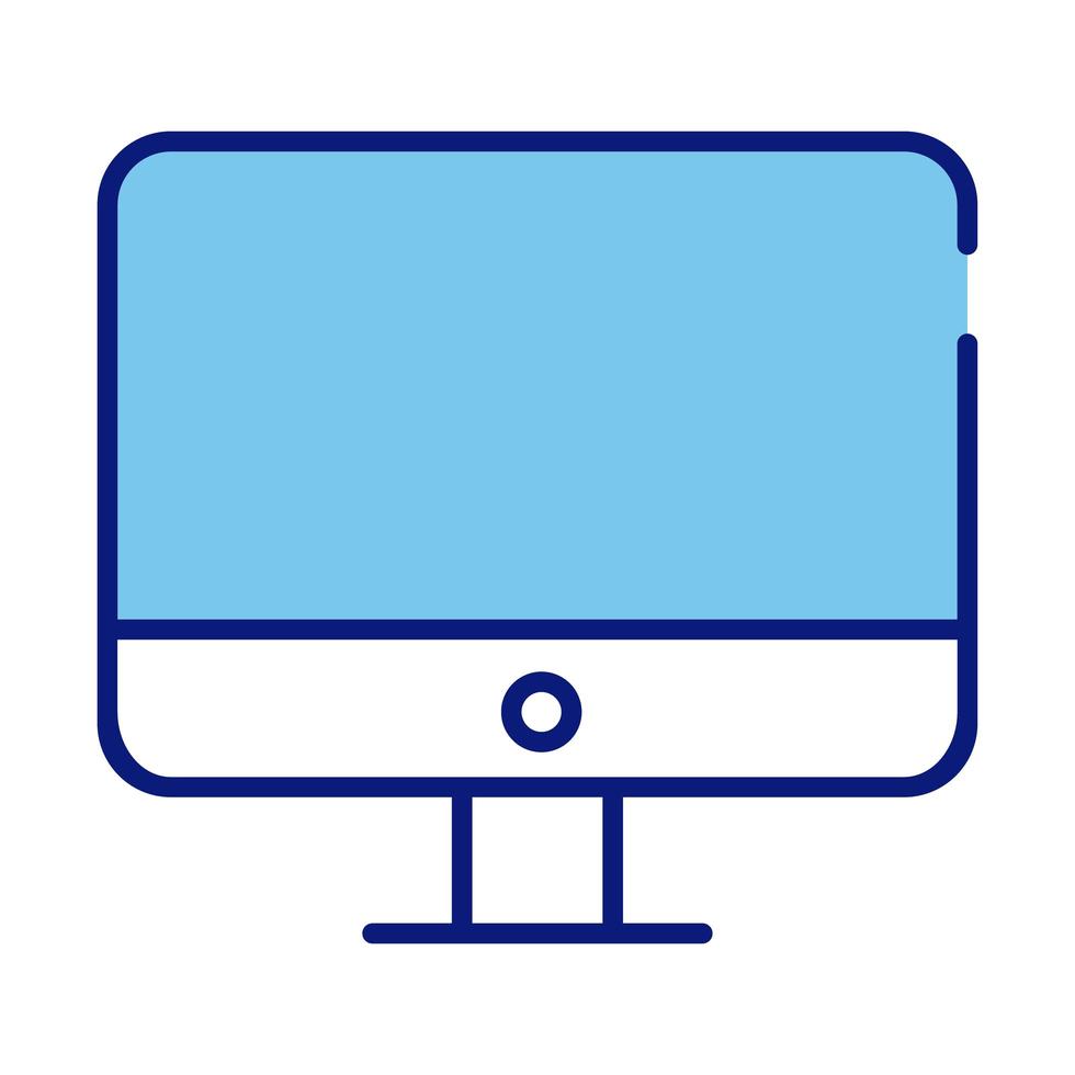 desktop computer all in one line and fill style icon vector