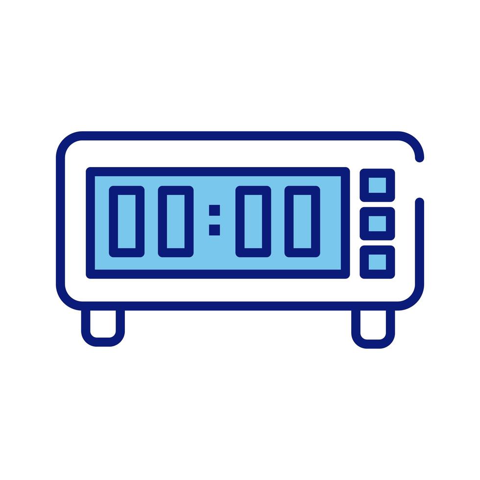digital bedroom watch line and fill style icon vector