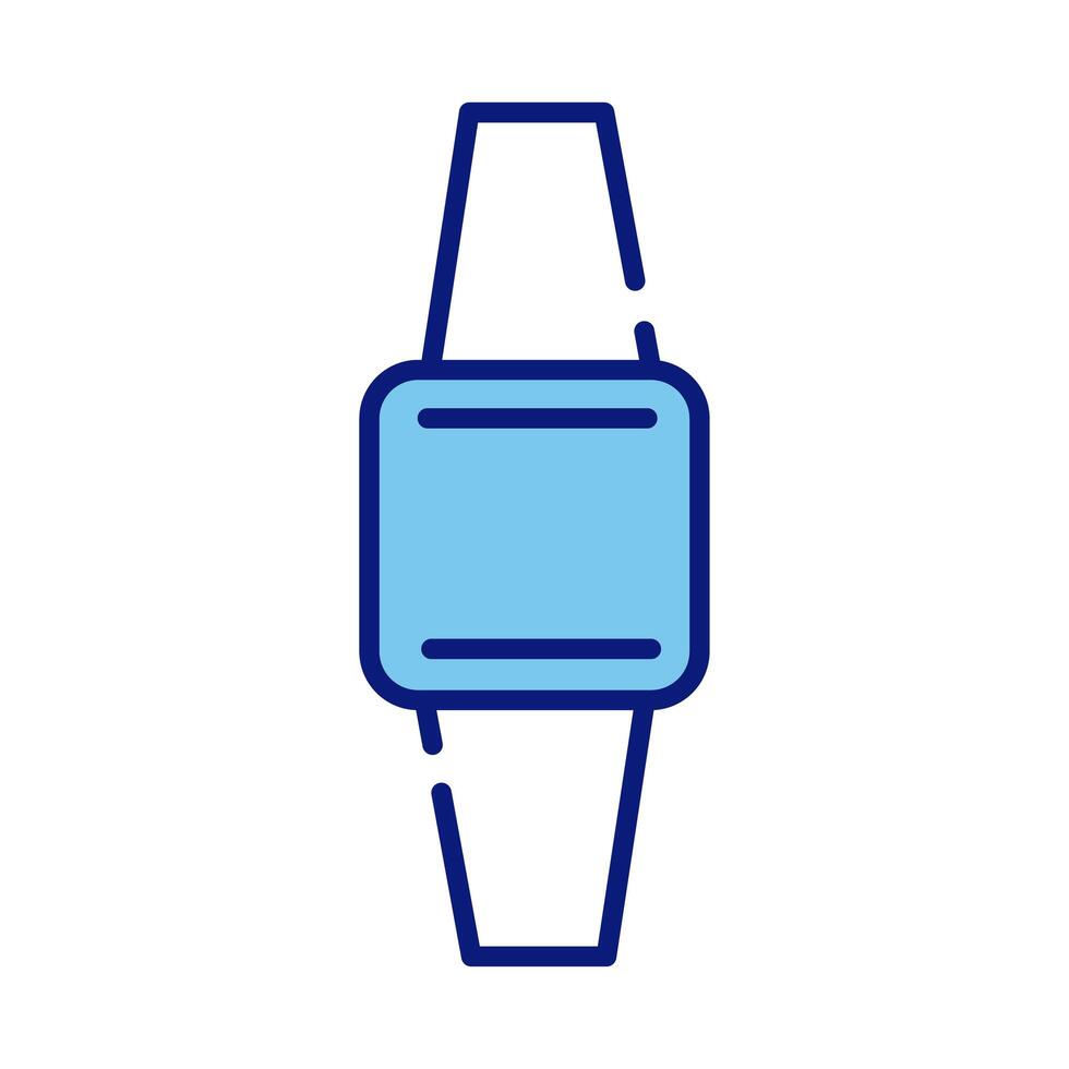 icono de relleno y línea de estilo de dispositivo de reloj inteligente vector