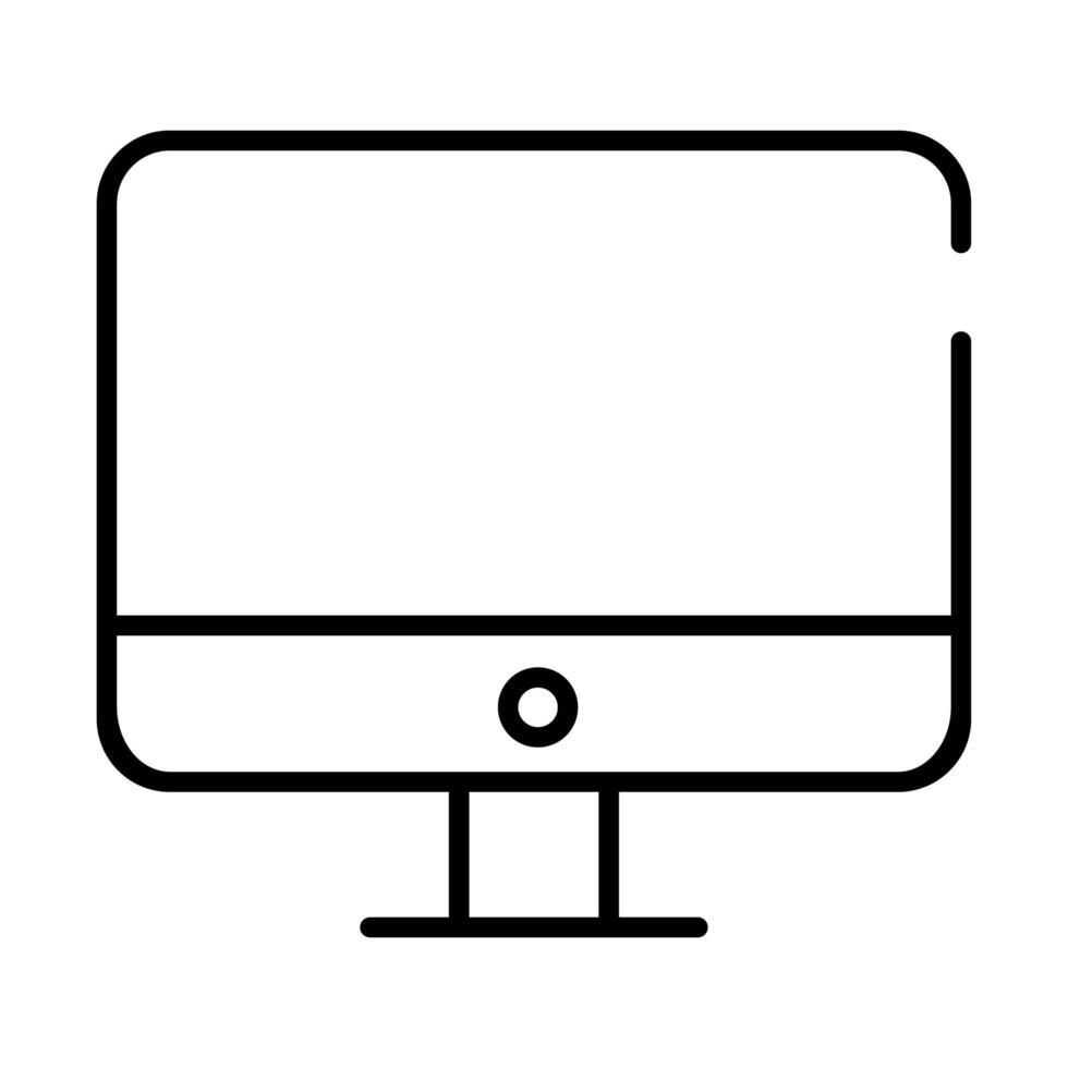 desktop computer all in one line style icon vector