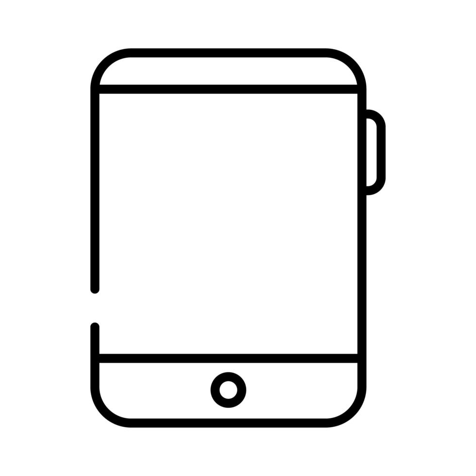 icono de estilo de línea electrónica de dispositivo de tableta vector