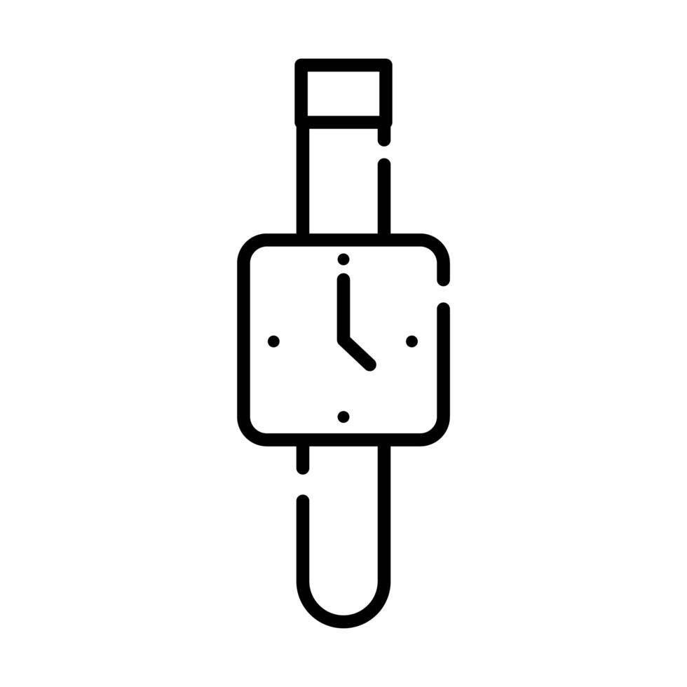 icono de estilo de línea de reloj de pulsera vector