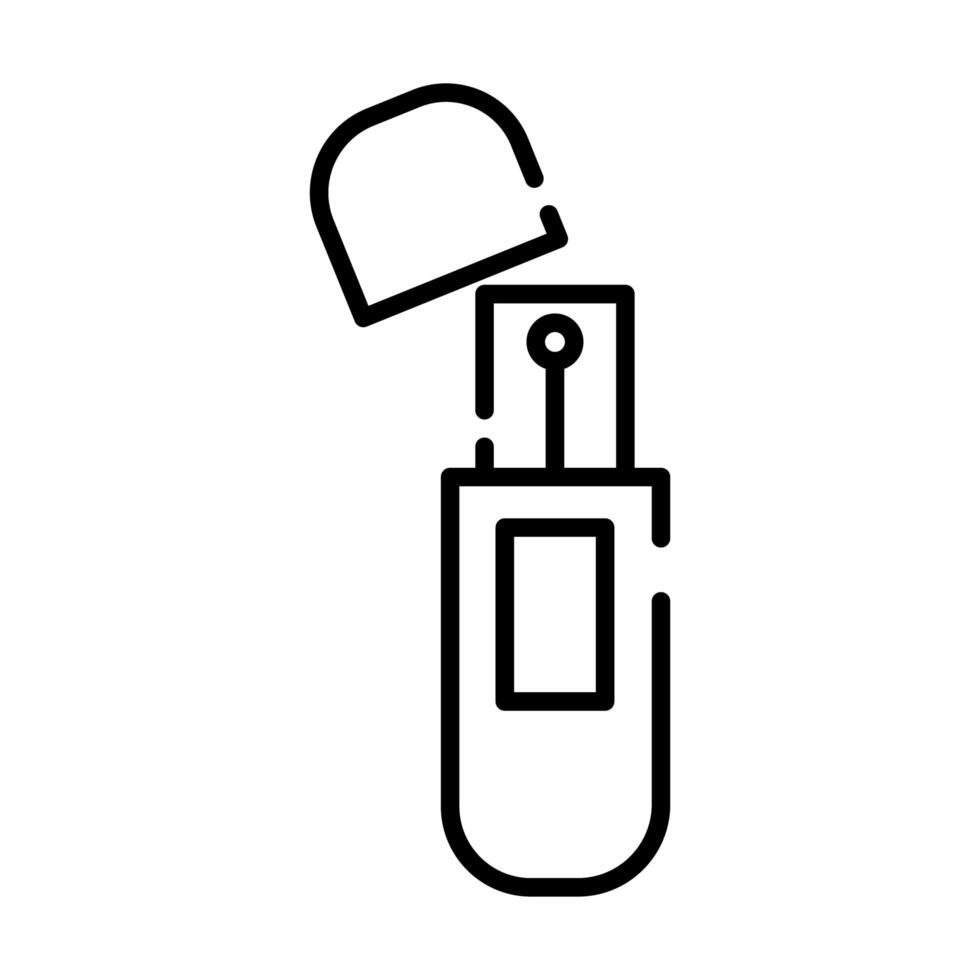 icono de línea de estilo flash de memoria usb vector