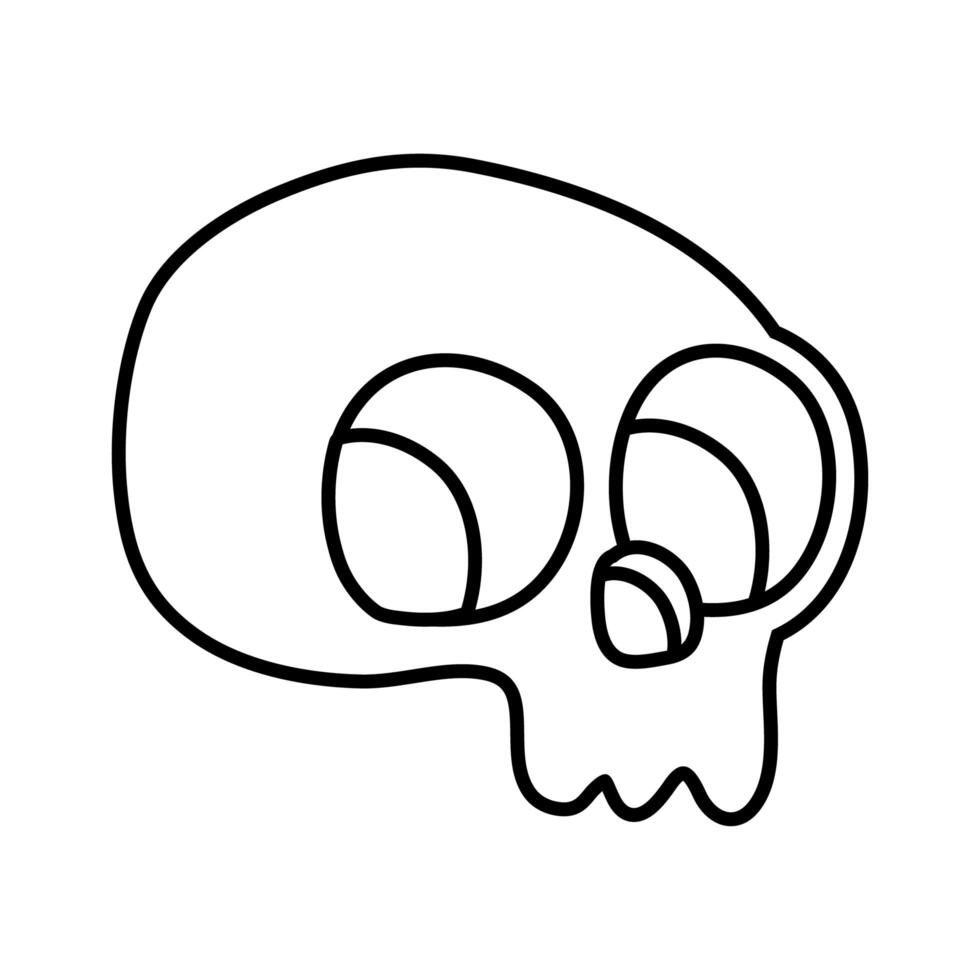 halloween head skull line style icon vector