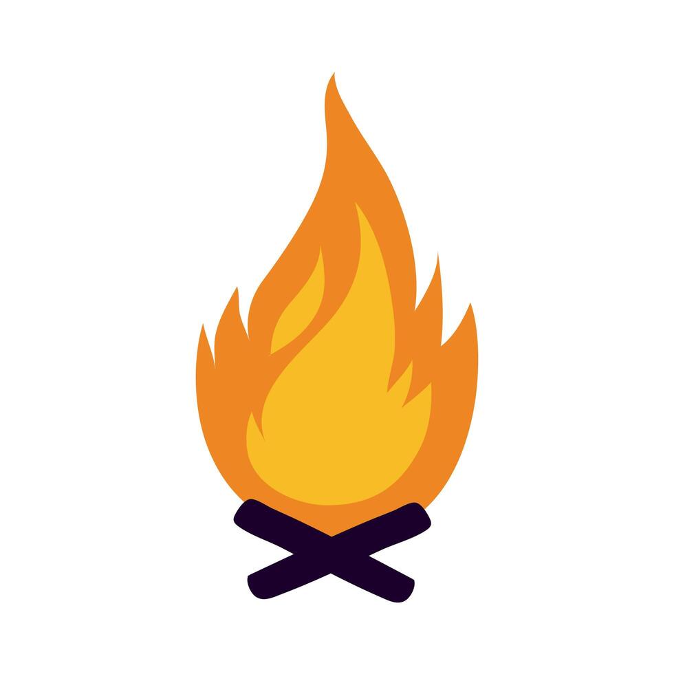 campfire flame flat style icon vector