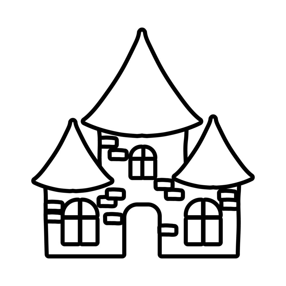 icono de estilo de línea de castillo oscuro de halloween 2599518 Vector en  Vecteezy