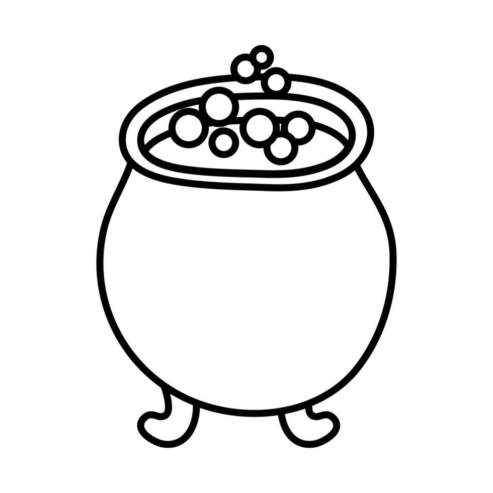 witch cauldron pot line style icon vector