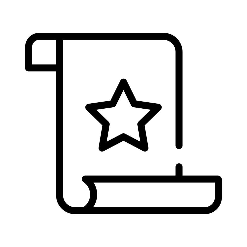 paper document file with star line style icon vector